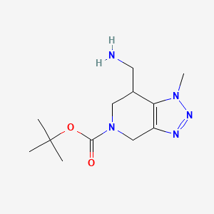 molecular formula C12H21N5O2 B11790073 tert-butyl7-(aminomethyl)-1-methyl-6,7-dihydro-1H-[1,2,3]triazolo[4,5-c]pyridine-5(4H)-carboxylate 