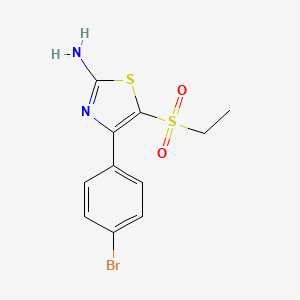 molecular formula C11H11BrN2O2S2 B11790084 4-(4-Bromophenyl)-5-(ethylsulfonyl)thiazol-2-amine 