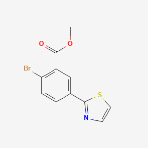 molecular formula C11H8BrNO2S B11790106 Methyl 2-bromo-5-(thiazol-2-YL)benzoate 