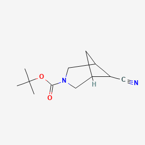 molecular formula C12H18N2O2 B11790159 Tert-butyl 6-cyano-3-azabicyclo[3.1.1]heptane-3-carboxylate 