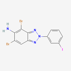molecular formula C12H7Br2IN4 B11790284 4,6-Dibromo-2-(3-iodophenyl)-2H-benzo[d][1,2,3]triazol-5-amine 