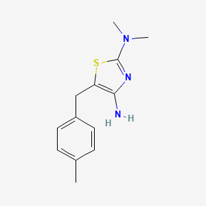 molecular formula C13H17N3S B11790312 N2,N2-Dimethyl-5-(4-methylbenzyl)thiazole-2,4-diamine 