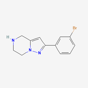 molecular formula C12H12BrN3 B11790315 2-(3-Bromophenyl)-4,5,6,7-tetrahydropyrazolo[1,5-A]pyrazine 