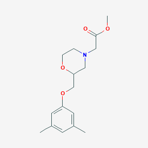 molecular formula C16H23NO4 B11790339 Methyl 2-(2-((3,5-dimethylphenoxy)methyl)morpholino)acetate 