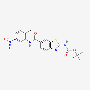 molecular formula C20H20N4O5S B11790420 Tert-butyl 6-(2-methyl-5-nitrophenylcarbamoyl)benzo[D]thiazol-2-ylcarbamate 