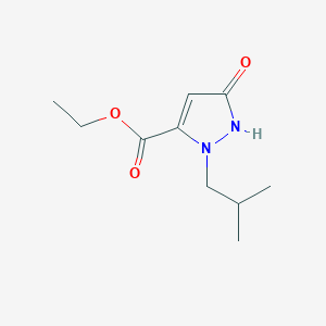 molecular formula C10H16N2O3 B11790508 Ethyl 3-hydroxy-1-isobutyl-1H-pyrazole-5-carboxylate 