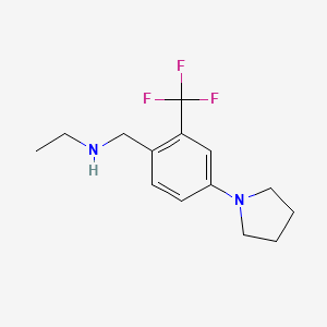 molecular formula C14H19F3N2 B11790613 N-(4-(Pyrrolidin-1-yl)-2-(trifluoromethyl)benzyl)ethanamine 