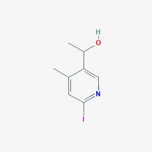 molecular formula C8H10INO B11790639 1-(6-Iodo-4-methylpyridin-3-yl)ethanol 
