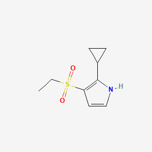 molecular formula C9H13NO2S B11790662 2-Cyclopropyl-3-(ethylsulfonyl)-1H-pyrrole 