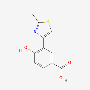 molecular formula C11H9NO3S B11790760 4-Hydroxy-3-(2-methylthiazol-4-yl)benzoic acid 