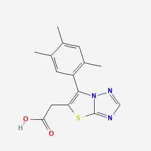 molecular formula C15H15N3O2S B11790817 2-(6-(2,4,5-Trimethylphenyl)thiazolo[3,2-b][1,2,4]triazol-5-yl)acetic acid 