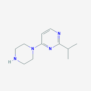 molecular formula C11H18N4 B11790828 2-Isopropyl-4-(piperazin-1-yl)pyrimidine 