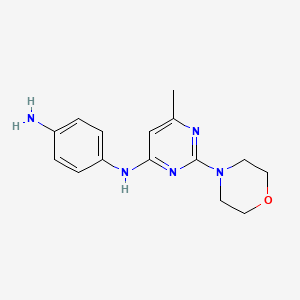molecular formula C15H19N5O B11790940 N1-(6-Methyl-2-morpholinopyrimidin-4-yl)benzene-1,4-diamine 