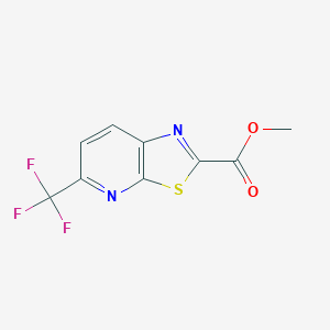 molecular formula C9H5F3N2O2S B11791074 Methyl 5-(trifluoromethyl)thiazolo[5,4-b]pyridine-2-carboxylate 