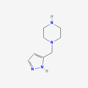 molecular formula C8H14N4 B11791125 1-((1H-Pyrazol-3-yl)methyl)piperazine 