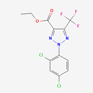 molecular formula C12H8Cl2F3N3O2 B11791127 Ethyl 2-(2,4-dichlorophenyl)-5-(trifluoromethyl)-2H-1,2,3-triazole-4-carboxylate 
