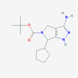 molecular formula C15H24N4O2 B11791241 Tert-butyl 3-amino-6-cyclopentyl-4,6-dihydropyrrolo[3,4-C]pyrazole-5(1H)-carboxylate 