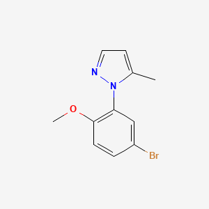 molecular formula C11H11BrN2O B11791249 1-(5-Bromo-2-methoxyphenyl)-5-methyl-1H-pyrazole CAS No. 1395896-56-6