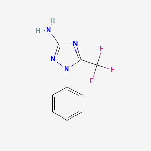 molecular formula C9H7F3N4 B11791277 1-Phenyl-5-(trifluoromethyl)-1H-1,2,4-triazol-3-amine 