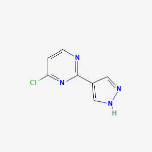 molecular formula C7H5ClN4 B11791318 4-Chloro-2-(1H-pyrazol-4-yl)pyrimidine 