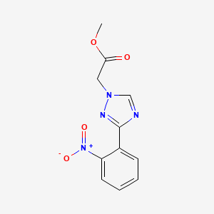 molecular formula C11H10N4O4 B11791323 Methyl2-(3-(2-nitrophenyl)-1H-1,2,4-triazol-1-yl)acetate 