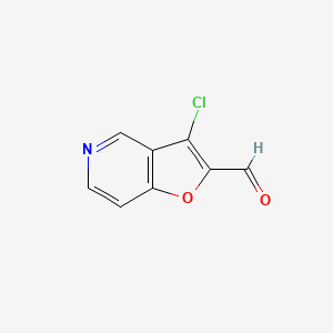 molecular formula C8H4ClNO2 B11791496 3-Chlorofuro[3,2-c]pyridine-2-carbaldehyde 