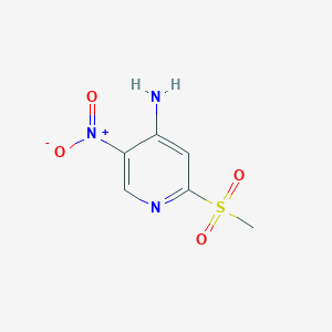molecular formula C6H7N3O4S B11791600 2-(Methylsulfonyl)-5-nitropyridin-4-amine 
