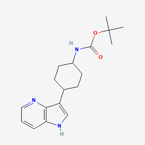 molecular formula C18H25N3O2 B11791620 Tert-butyl (4-(1H-pyrrolo[3,2-B]pyridin-3-YL)cyclohexyl)carbamate CAS No. 1384264-33-8
