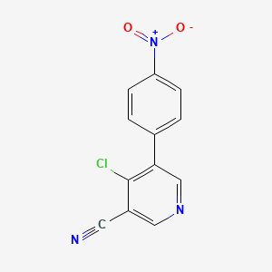 molecular formula C12H6ClN3O2 B11791863 4-Chloro-5-(4-nitrophenyl)nicotinonitrile 