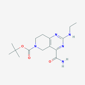 molecular formula C15H23N5O3 B11791897 Tert-butyl 4-carbamoyl-2-(ethylamino)-7,8-dihydropyrido[4,3-D]pyrimidine-6(5H)-carboxylate 