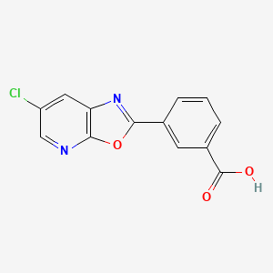 molecular formula C13H7ClN2O3 B11791946 3-(6-Chlorooxazolo[5,4-b]pyridin-2-yl)benzoic acid 