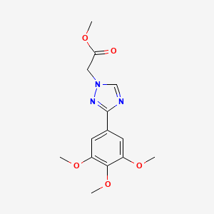 molecular formula C14H17N3O5 B11792032 Methyl 2-(3-(3,4,5-trimethoxyphenyl)-1H-1,2,4-triazol-1-yl)acetate 