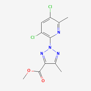 molecular formula C11H10Cl2N4O2 B11792045 Methyl 2-(3,5-dichloro-6-methylpyridin-2-yl)-5-methyl-2H-1,2,3-triazole-4-carboxylate 