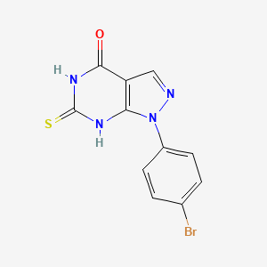 molecular formula C11H7BrN4OS B11792086 1-(4-Bromophenyl)-6-mercapto-1H-pyrazolo[3,4-d]pyrimidin-4(5H)-one 