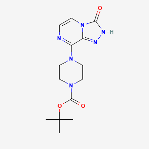 molecular formula C14H20N6O3 B11792264 tert-Butyl 4-(3-oxo-2,3-dihydro-[1,2,4]triazolo[4,3-a]pyrazin-8-yl)piperazine-1-carboxylate 