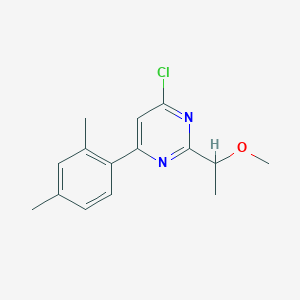 molecular formula C15H17ClN2O B11792298 4-Chloro-6-(2,4-dimethylphenyl)-2-(1-methoxyethyl)pyrimidine 