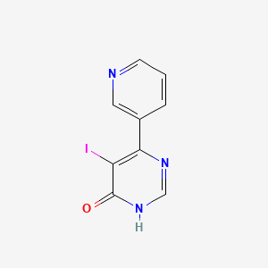 molecular formula C9H6IN3O B11792341 5-Iodo-6-(pyridin-3-yl)pyrimidin-4-ol 
