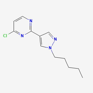 molecular formula C12H15ClN4 B11792368 4-Chloro-2-(1-pentyl-1H-pyrazol-4-yl)pyrimidine 