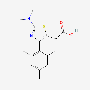molecular formula C16H20N2O2S B11792375 2-(2-(Dimethylamino)-4-mesitylthiazol-5-yl)acetic acid 