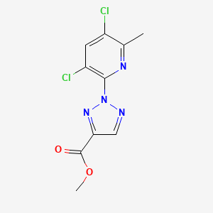 molecular formula C10H8Cl2N4O2 B11792504 Methyl 2-(3,5-dichloro-6-methylpyridin-2-yl)-2H-1,2,3-triazole-4-carboxylate 