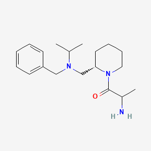 molecular formula C19H31N3O B11792518 2-amino-1-[(2S)-2-[[benzyl(propan-2-yl)amino]methyl]piperidin-1-yl]propan-1-one 