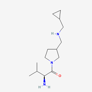 molecular formula C14H27N3O B11792527 (2S)-2-Amino-1-(3-(((cyclopropylmethyl)amino)methyl)pyrrolidin-1-yl)-3-methylbutan-1-one 