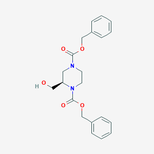 molecular formula C21H24N2O5 B11792581 (R)-Dibenzyl 2-(hydroxymethyl)piperazine-1,4-dicarboxylate 