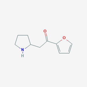 molecular formula C10H13NO2 B11792592 1-(Furan-2-yl)-2-(pyrrolidin-2-yl)ethanone 