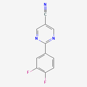 molecular formula C11H5F2N3 B11792596 2-(3,4-Difluorophenyl)pyrimidine-5-carbonitrile CAS No. 1447606-68-9