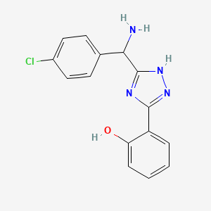 molecular formula C15H13ClN4O B11792605 2-(3-(Amino(4-chlorophenyl)methyl)-1H-1,2,4-triazol-5-yl)phenol 