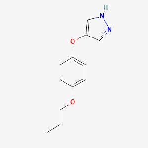 molecular formula C12H14N2O2 B11792628 4-(4-Propoxyphenoxy)-1H-pyrazole 