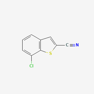 molecular formula C9H4ClNS B11792643 7-Chlorobenzo[b]thiophene-2-carbonitrile 
