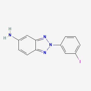 molecular formula C12H9IN4 B11792682 2-(3-Iodophenyl)-2H-benzo[d][1,2,3]triazol-5-amine 