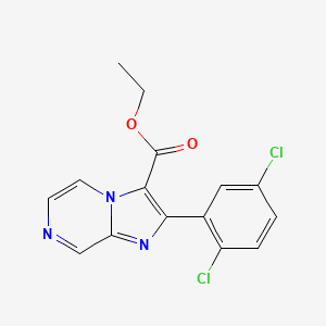 molecular formula C15H11Cl2N3O2 B11792690 Ethyl 2-(2,5-dichlorophenyl)imidazo[1,2-A]pyrazine-3-carboxylate 